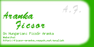 aranka ficsor business card