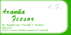 aranka ficsor business card